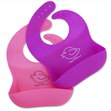 Load image into Gallery viewer, E-Z-Clean Silicone Bibs - Set of Two
